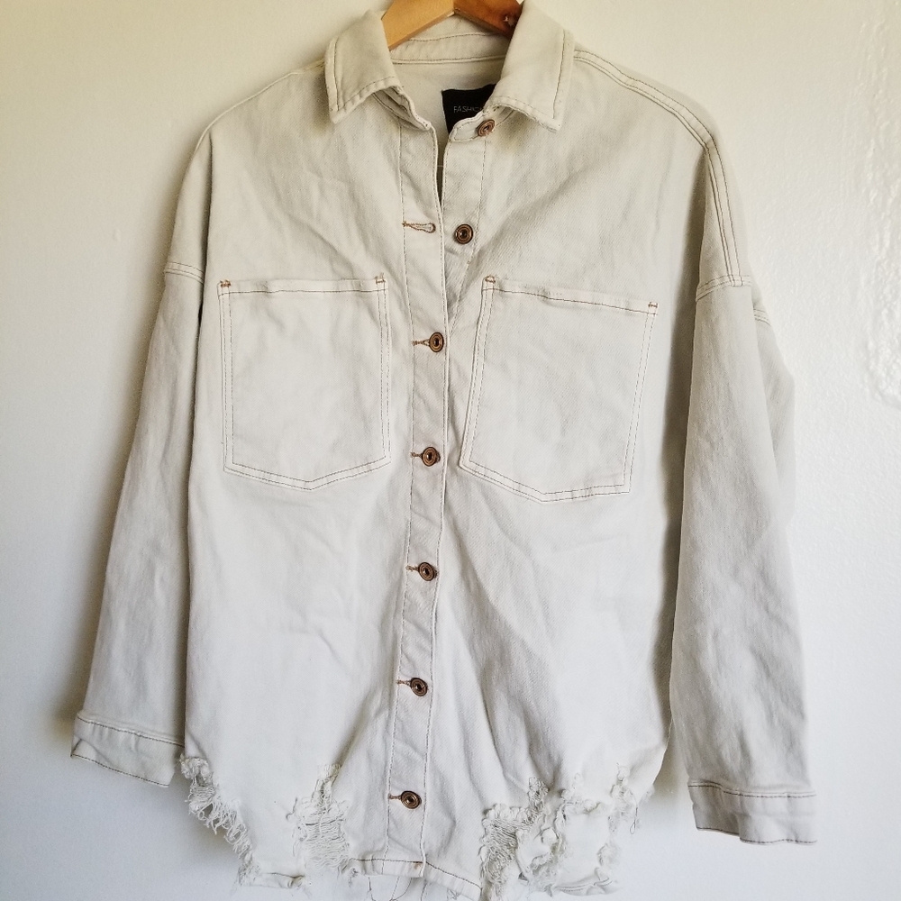 Fashion Nova shacket, off-white, S-L